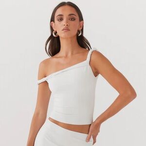 Peppermayo solace twist off shoulder top